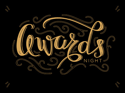 Awards Night award black drawing drawn graphic design hand illustration night type typography vector yellow