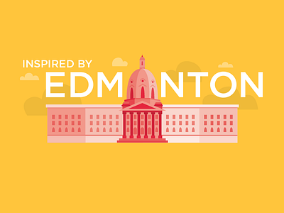 Inspired By Edmonton architecture branding building clean drawing edmonton graphic design illustration legislature vector yellow
