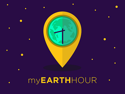 My Earth Hour branding clean drawing earth edmonton flat graphic design identity illustration logo purple vector