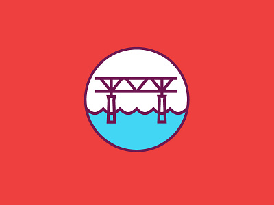 Edmonton Student Alliance Logo branding bridge coral edmonton flat graphic design icon illustration line logo student water