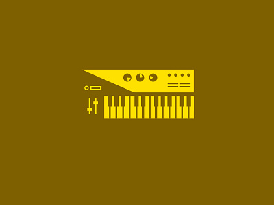 Music Machine IV clean drawing flat icon illustration instrument keyboard music synthesizer