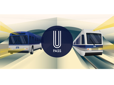 U-Pass Illustration art bus deco edmonton illustration life lrt student train transit u pass university