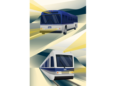 Transit Illustration art bus deco edmonton illustration life lrt student train transit university yeg