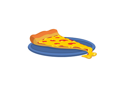 Mmm Pizza cheese food icon illustration junk noms party pepperoni pizza plate vector