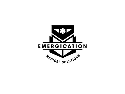 Emergication Logo badge book branding education emergency ems identity life logo medical star wings
