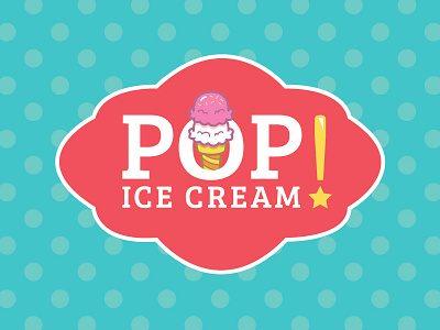 POP! Ice Cream brand cool cream cute ice illustration logo treat vintage wordmark