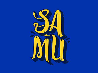 SAMU Shirt Design 2016 brush calligraphy edmonton illustration lettering ligature script shirt type typeface typography university