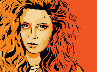 Nicky Nichols black clean flat illustration nichols nicky orange portrait