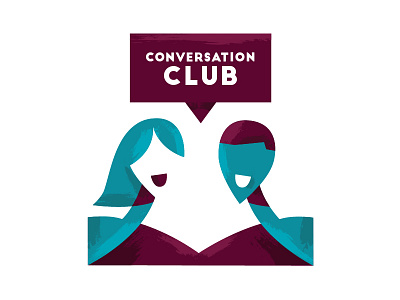 Conversation Club abstract bubble chat conversation geometric icon illustration person speech talk texture