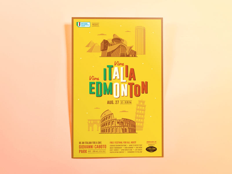Viva Italia Viva Edmonton 2017 architecture brand colosseum culture design edmonton festival identity illustration italy poster yeg