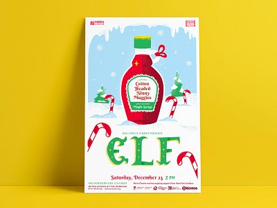 Elf Poster candy cane christmas design elf gig illustration movie poster santa snow texture