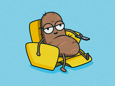 Couch Potato Guide character clean couch drawing edmonton flat icon illustration potato