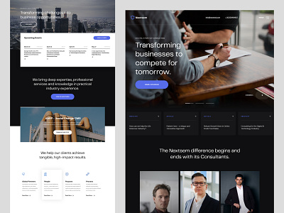 Nextsem Digital Consultancy advisory consultancy consultant consulting consulting logo corporate homepagedesign layout management minimalist professional service web design website