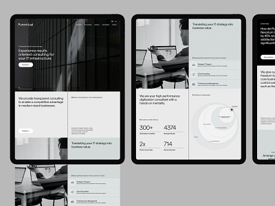 Purevirtual Homepage advisory branding cloud migration consultancy corporate design agency enterprise homepage it it consulting it infrastructure it security layout managed services technology typography web design website