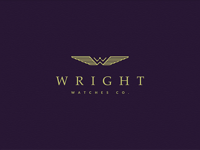 Wright Logo Design branding letter mark logo logo design luxury w letter watches wings