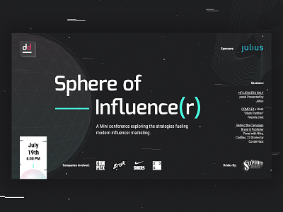 Sphere Of Influence(r) creative event event event flyer event poster flyer flyer design marketing event poster poster design ui