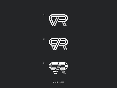 VR Logo Exploration brand mark branding logo logo concept logo design logo grid logo mark r letter v letter virtual reallity vr vr logo