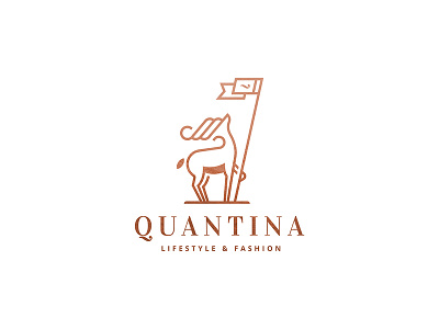 Quantina Logo animal logo branding deer deer logo fashion logo illustration logo logo design logo mark typography