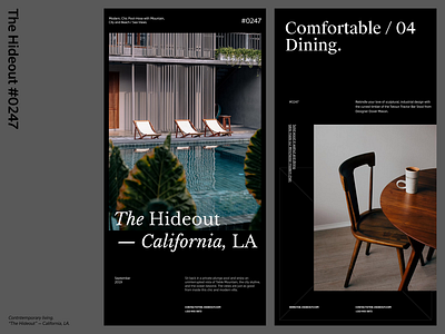 The Hideout architecture branding contemporary design furniture real estate real estate branding typography typography design ui user interface web design