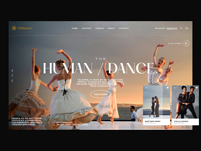 TCDancer / Classical Ballet Home Layout ballet branding dance header typography ui uidesign userinterface ux web web design webdesign website