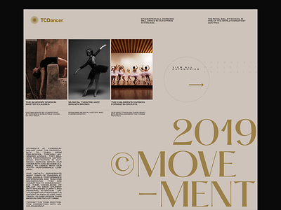 Ballet // TCDancer art direction ballet branding clean dance dancer header layout typography user interface web design website