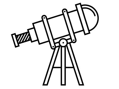 Telescope design iconography illustration