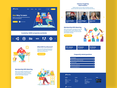 BlueSky E-Learning Platform Landing Page adobe xd branding e learn figma graphic design landing page ui
