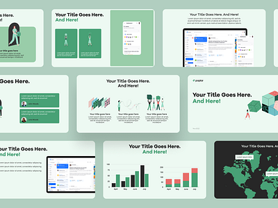 Presentation Template With illustrations animation branding design graphic design green slides illustration map modern layout pitch deck powerpoint simple slides technology template transation typography ui vector visual design