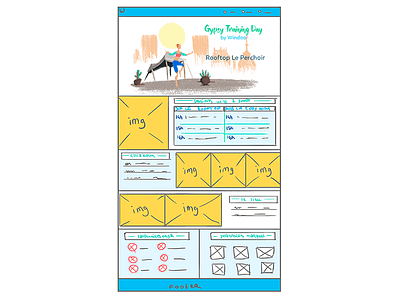 Wireframe for a event page