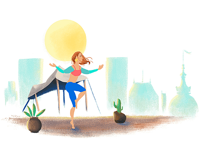 Illustration WIP - Getting a clearer picture branding drawing illustration lifestyle nature paris pastel sport wanderlust yoga