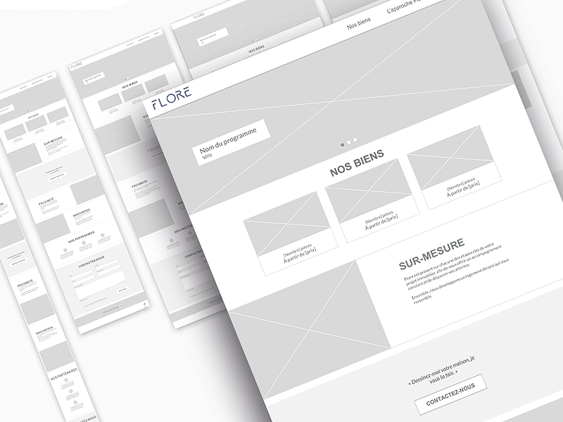 Flore Wireframe contact page landingpage prototyping ux design ux process wireframe