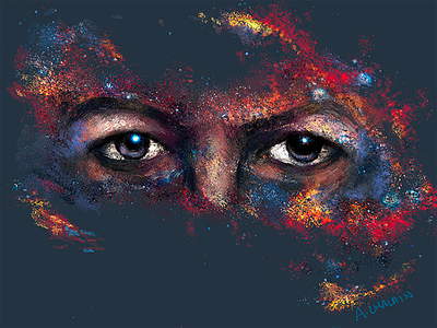 Illustration Bowie bowie david bowie eye eyesight galaxy illustration