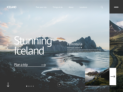 Iceland Travel - Website beautiful picture design figma iceland journey travel ui