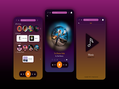 MUSIC APP app design mobile music music app ui ux