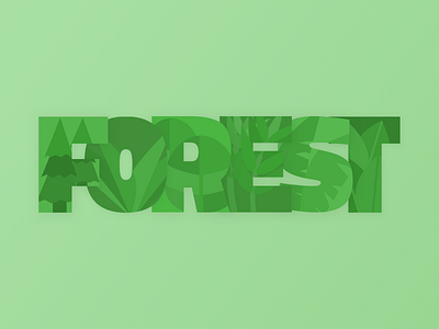 Forest graphic green illustration letters typography