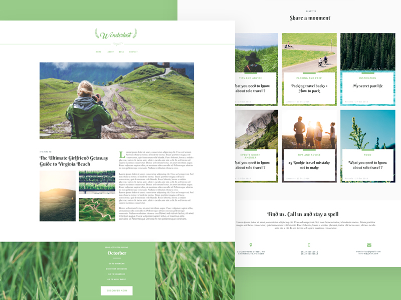 Wonderlust Template by Nam Nguyen on Dribbble