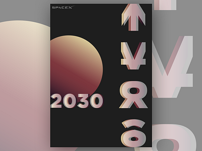 Mars 2030 Travel Poster Concept v2 2030 cyberpunk design digital space illustrator mars near future poster sci fi spacex travel typography