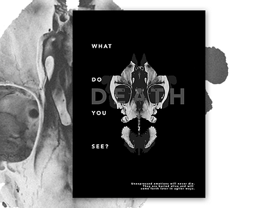 Rorschach Subconscious death emotion inkblot manipulation photo photoshop poster rorschach skull typography