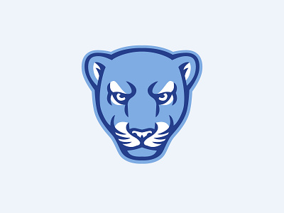 Blue panther animal athletics blue cat elementary school face head keyline leopard lion logo mark mascot middle school panther puma school sports symbol