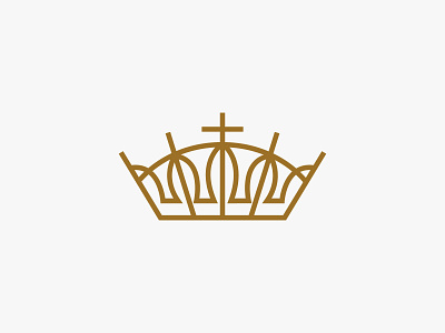 Crown logo christ christian church cross crown elegant expensive formal gold high end hill jesus king line linework logo luxury outline royal royalty