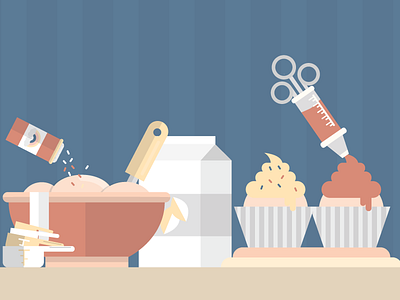 Daily Ui 001 - Closeup baking cooking cupcakes daily ui flat food illustration vector