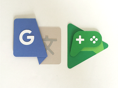 Paper Icons Part 2: Translate & Games craft crafting design games google material material design paper translate