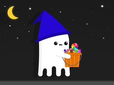 Trick-or-Treating candy ghost halloween kawaii night trick or treat