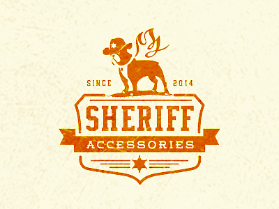 Sheriff accessories animal dog logo retro