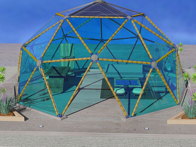 Front view 3d art 3d modeling design geometry hexagons interiordesign tropical