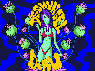 Dscungel Frau illustration jungle psychedelic wild woman