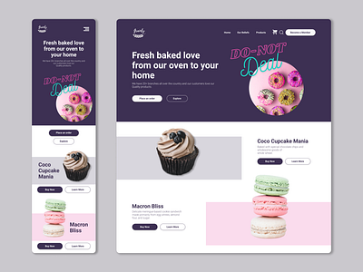 Landing page design for Grainly Bakery bakery design interaction design landing page ui ux