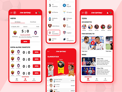 Fan Rating Football Fantasy App Design