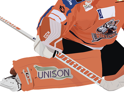 #33 goalie hockey ice hockey moose net minder orange player sheffield sheffield steelers