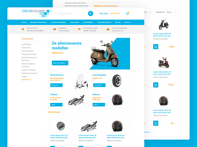 Scooters web store e commerce magento motor scooter shop store ui design ux design webshop